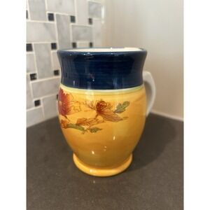 Robert Gordon Australia Mugs Cups Wild Poppy Yellow & Blue Colorway Hand Painted